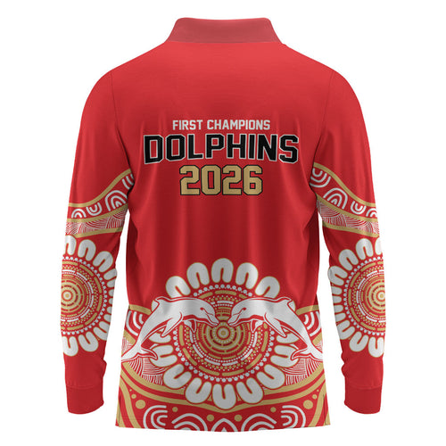 Dolphins First Champions 2026 Long Sleeve Polo Shirt First Flag Championship