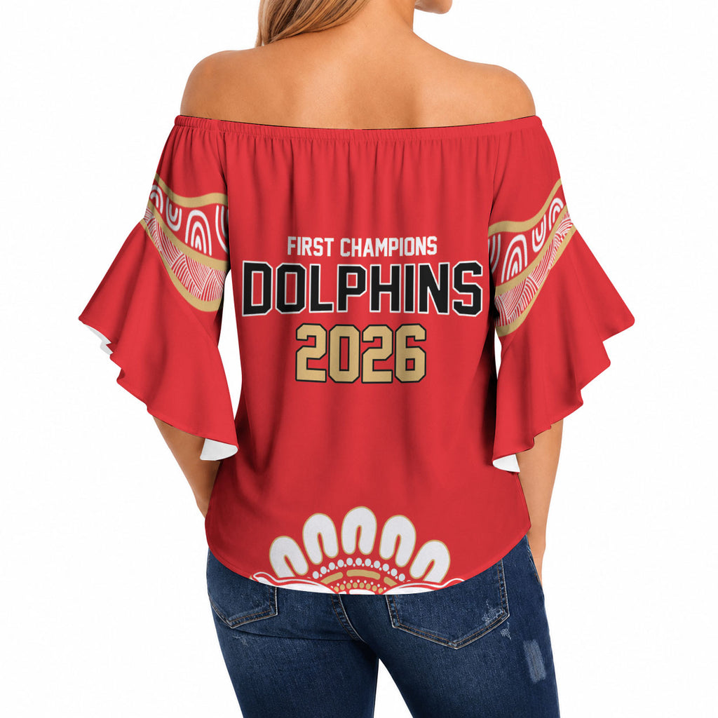 Dolphins First Champions 2026 Off Shoulder Wrap Waist Top First Flag Championship