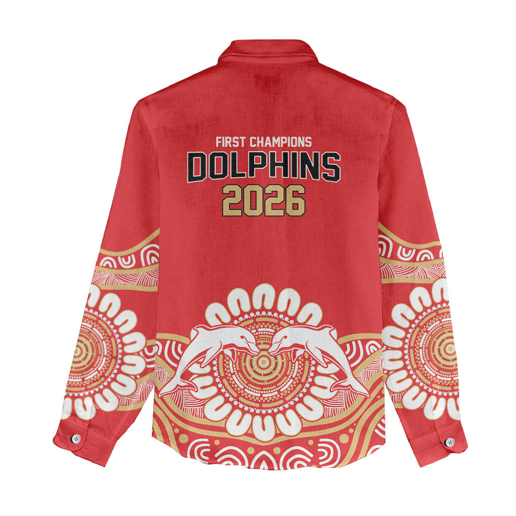 Dolphins First Champions 2026 Women Casual Shirt First Flag Championship