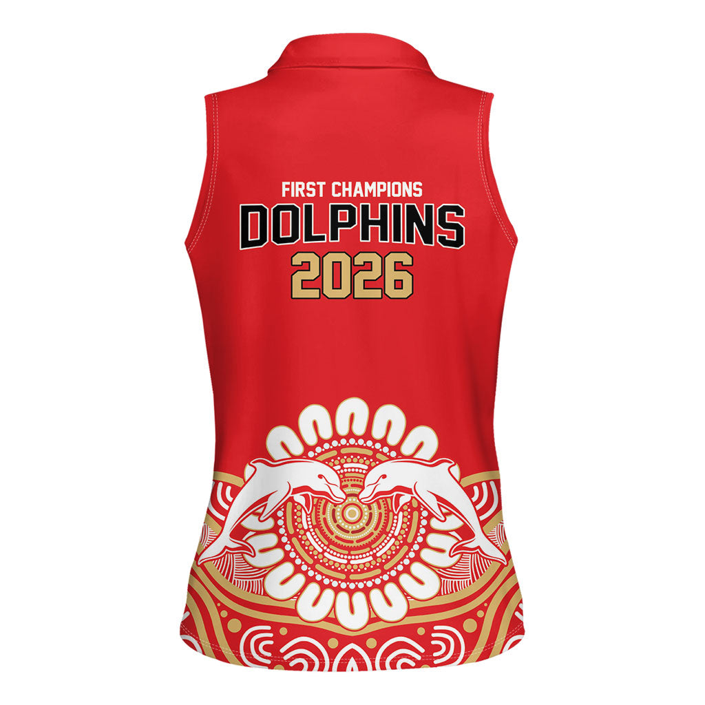 Dolphins First Champions 2026 Women Sleeveless Polo Shirt First Flag Championship