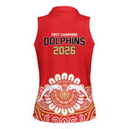 Dolphins First Champions 2026 Women Sleeveless Polo Shirt First Flag Championship