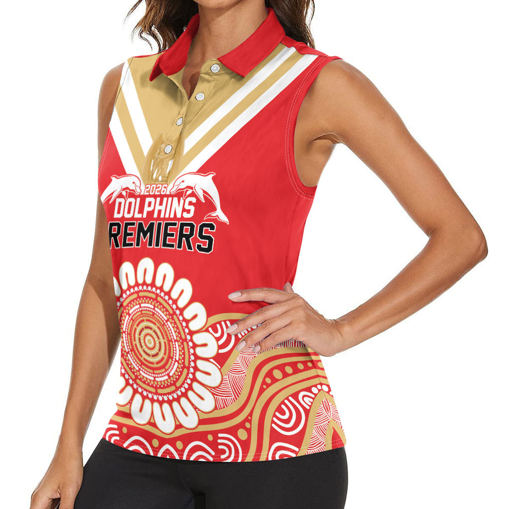 Dolphins First Champions 2026 Women Sleeveless Polo Shirt First Flag Championship