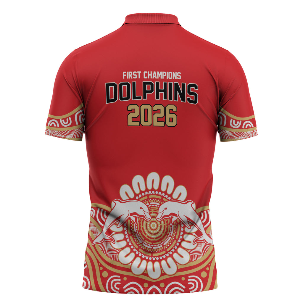 Dolphins First Champions 2026 Zipper Polo Shirt First Flag Championship
