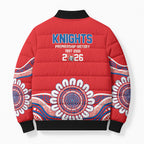Newcastle Premiers 2026 Bomber Puffer Jacket Knights Champions Three Premiership History