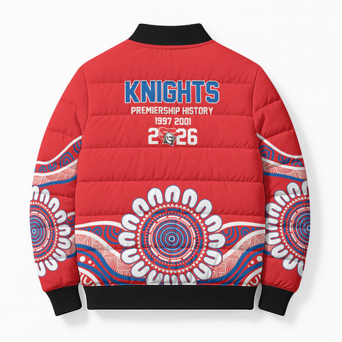 Newcastle Premiers 2026 Bomber Puffer Jacket Knights Champions Three Premiership History
