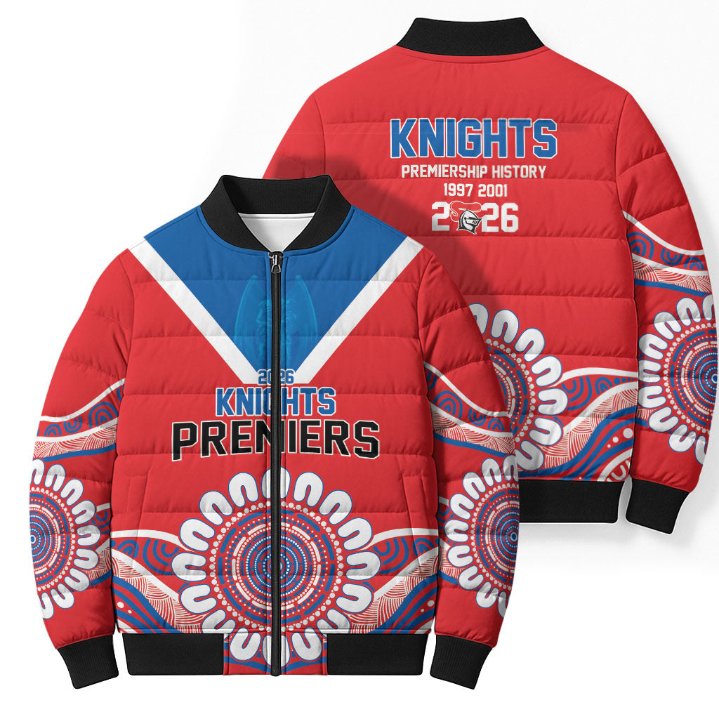 Newcastle Premiers 2026 Bomber Puffer Jacket Knights Champions Three Premiership History