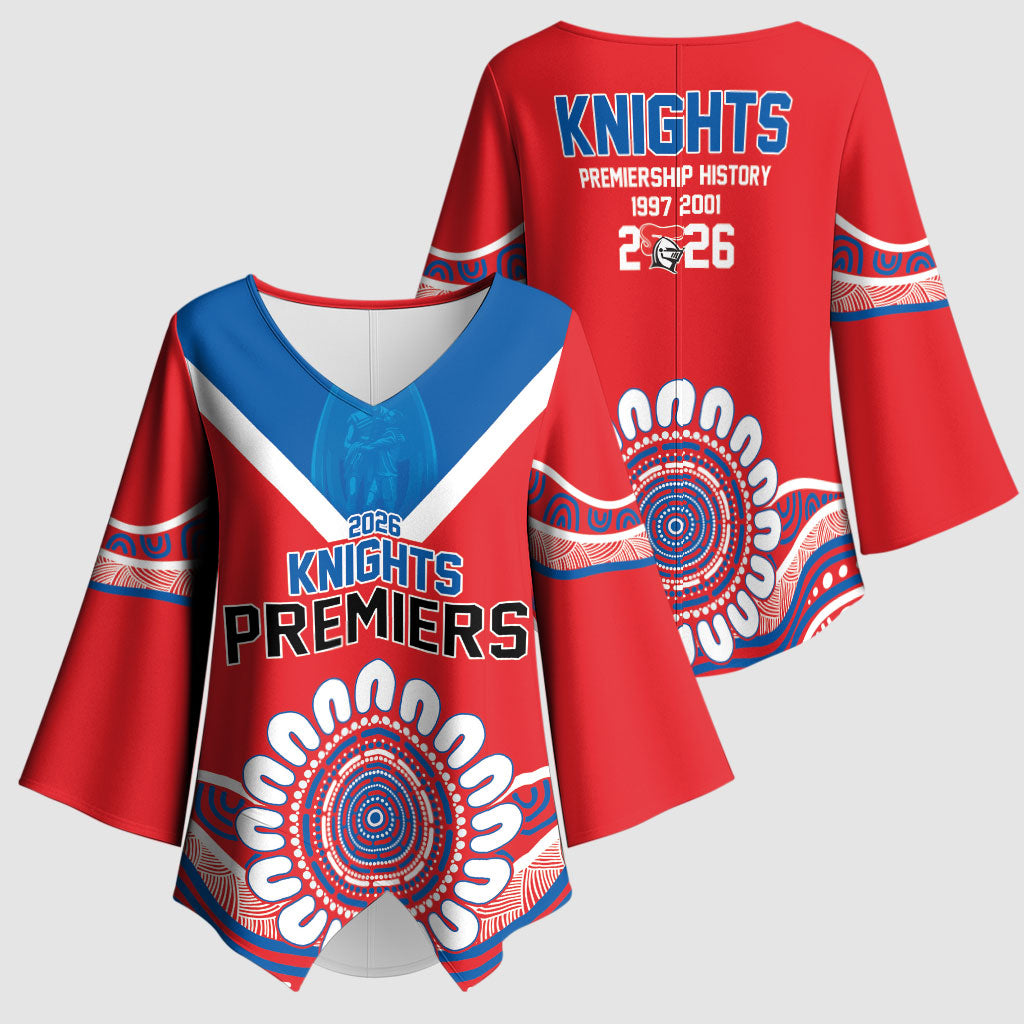 Newcastle Premiers 2026 Kimono Sleeve Blouse Knights Champions Three Premiership History