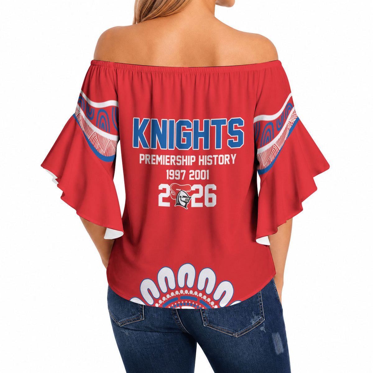Newcastle Premiers 2026 Off Shoulder Wrap Waist Top Knights Champions Three Premiership History