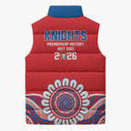 Newcastle Premiers 2026 Sleeveless Puffer Jacket Knights Champions Three Premiership History