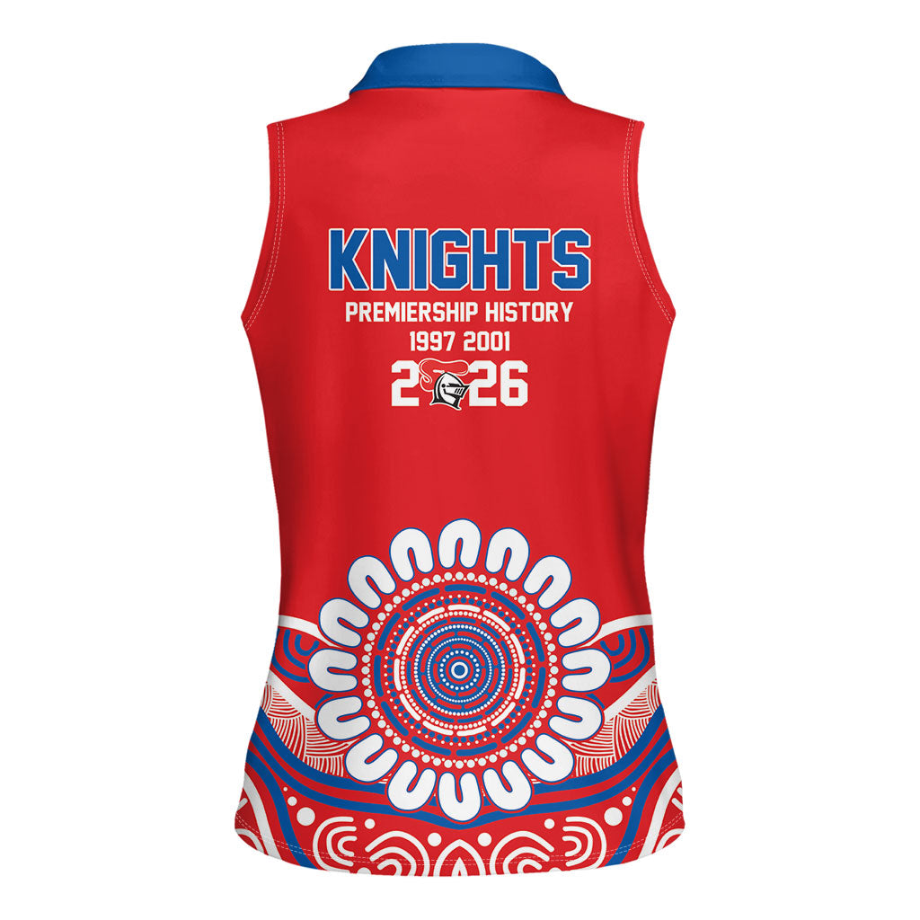 Newcastle Premiers 2026 Women Sleeveless Polo Shirt Knights Champions Three Premiership History