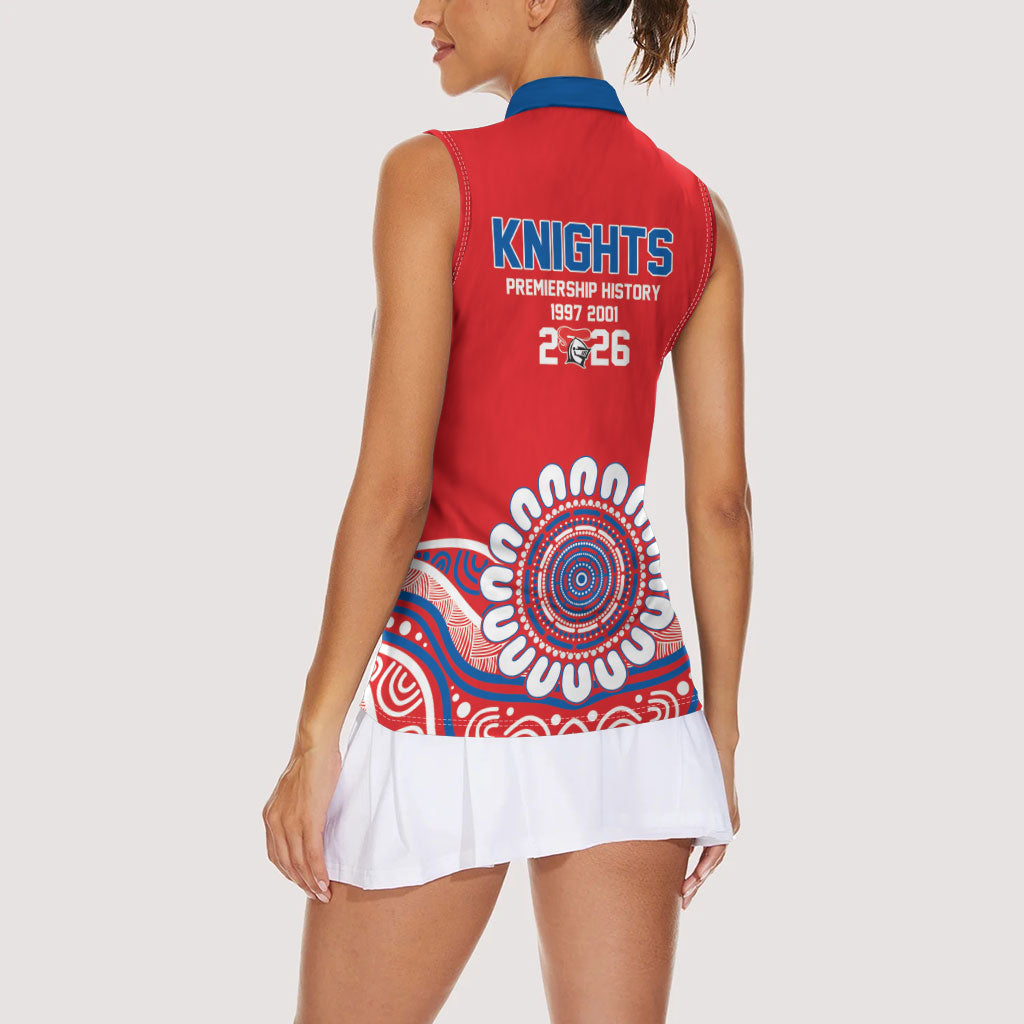 Newcastle Premiers 2026 Women Sleeveless Polo Shirt Knights Champions Three Premiership History