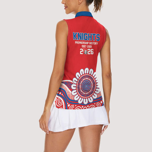 Newcastle Premiers 2026 Women Sleeveless Polo Shirt Knights Champions Three Premiership History