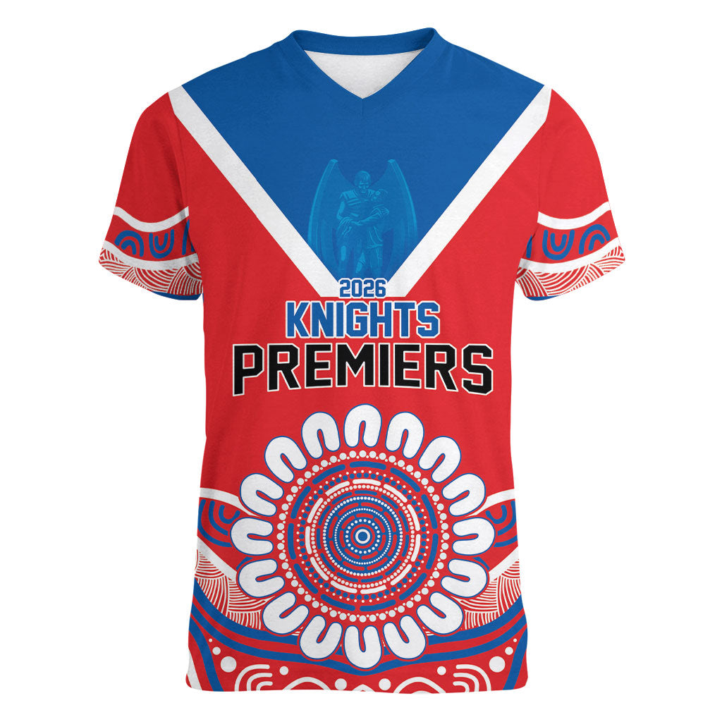 Newcastle Premiers 2026 Women V-Neck T-Shirt Knights Champions Three Premiership History