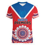 Newcastle Premiers 2026 Women V-Neck T-Shirt Knights Champions Three Premiership History