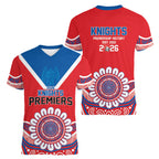 Newcastle Premiers 2026 Women V-Neck T-Shirt Knights Champions Three Premiership History