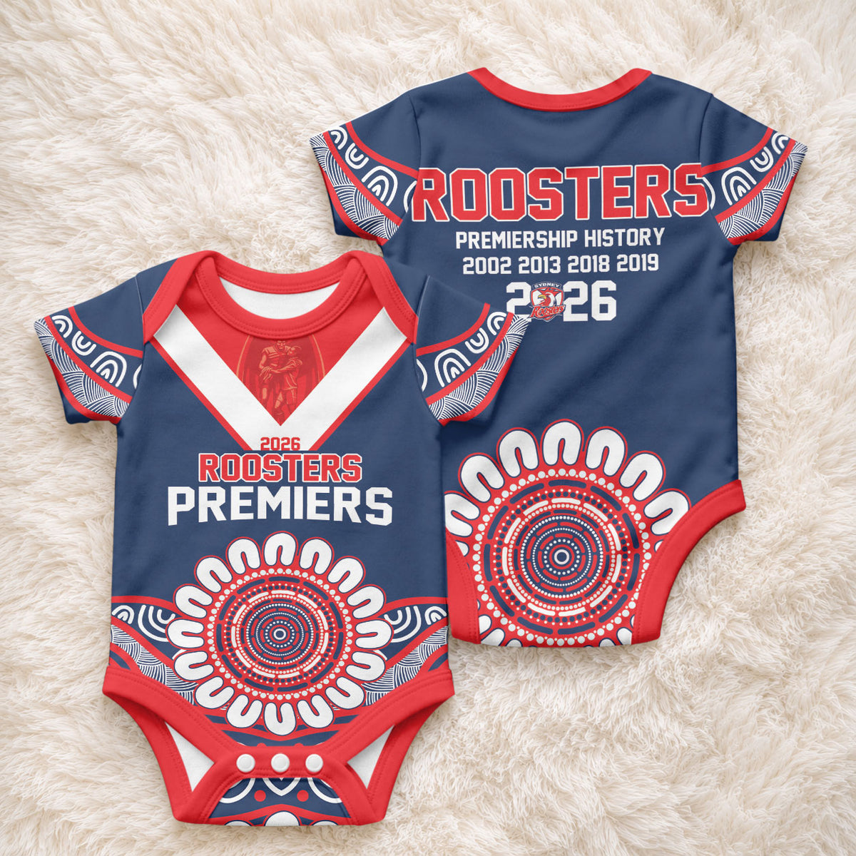 Sydney Premiers 2026 Baby Onesie Roosters Fifth Championship