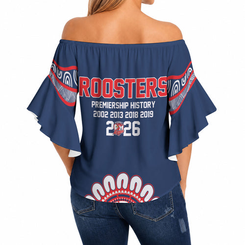 Sydney Premiers 2026 Off Shoulder Wrap Waist Top Roosters Fifth Championship