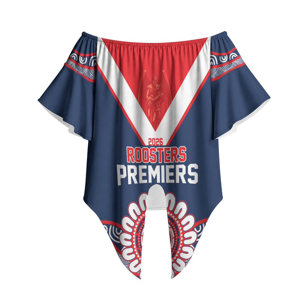 Sydney Premiers 2026 Off Shoulder Wrap Waist Top Roosters Fifth Championship