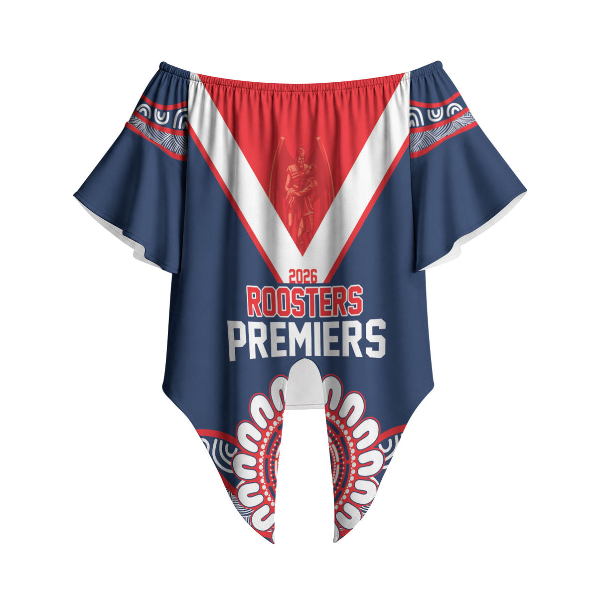 Sydney Premiers 2026 Off Shoulder Wrap Waist Top Roosters Fifth Championship