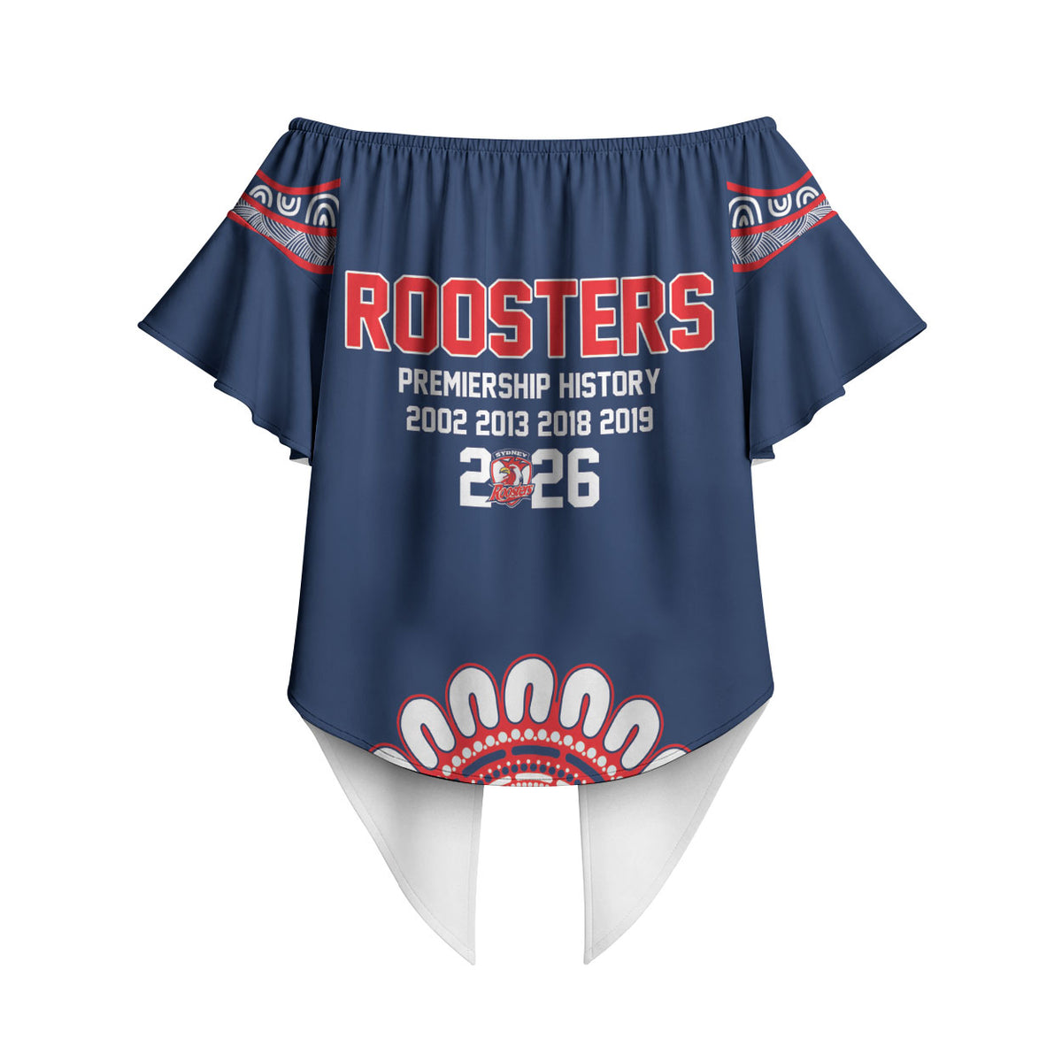 Sydney Premiers 2026 Off Shoulder Wrap Waist Top Roosters Fifth Championship