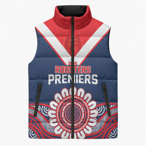 Sydney Premiers 2026 Sleeveless Puffer Jacket Roosters Fifth Championship