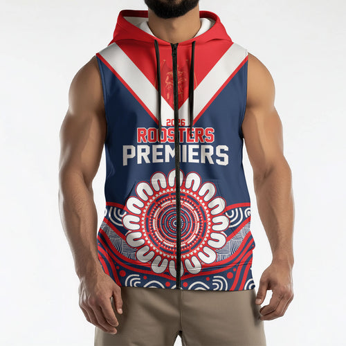 Sydney Premiers 2026 Sleeveless Zip Hoodie Roosters Fifth Championship