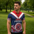 Sydney Premiers 2026 Zipper Polo Shirt Roosters Fifth Championship