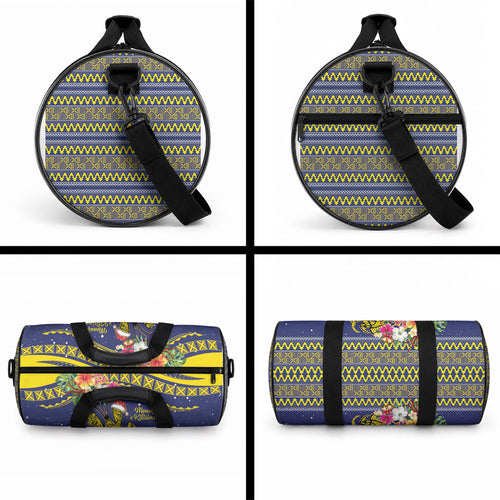 Monuina e Kilisimasi Niue Christmas Duffle Bag Niuean Tribal Pattern