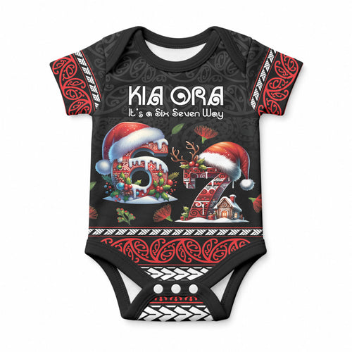 Aotearoa Six Seven Personalized Baby Onesie New Zealand Funny Christmas