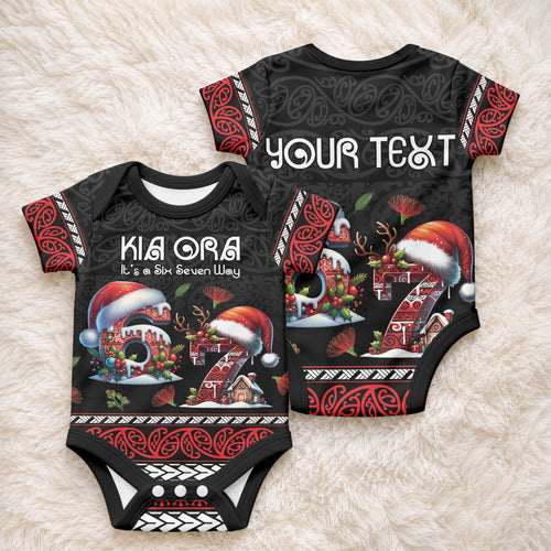 Aotearoa Six Seven Personalized Baby Onesie New Zealand Funny Christmas