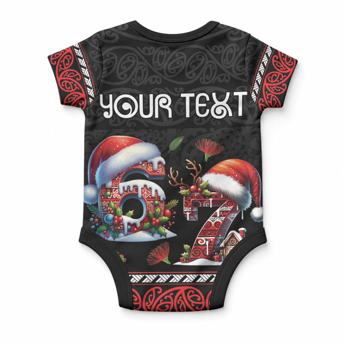Aotearoa Six Seven Personalized Baby Onesie New Zealand Funny Christmas