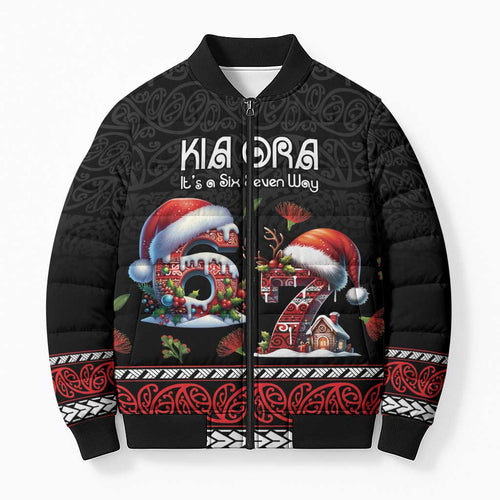 Aotearoa Six Seven Personalized Bomber Puffer Jacket New Zealand Funny Christmas - Aussie Hoodie