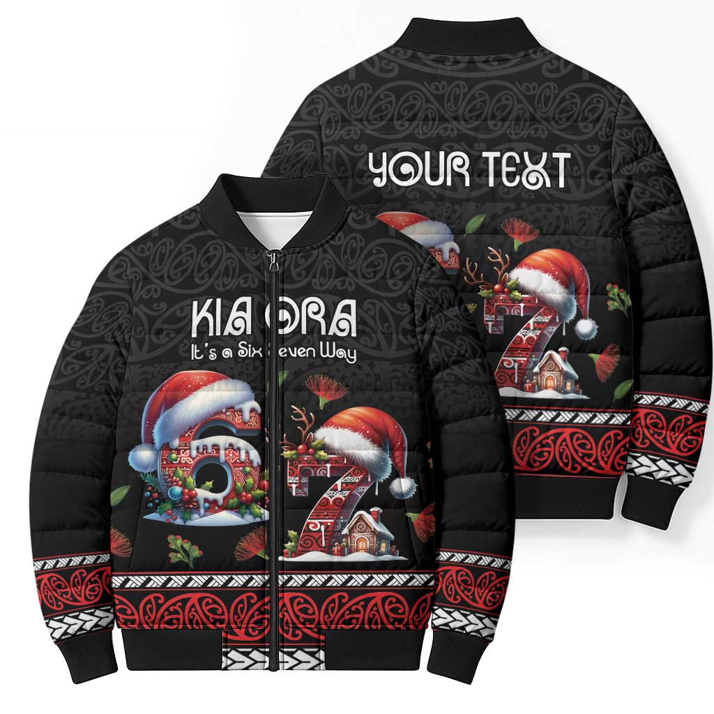 Aotearoa Six Seven Personalized Bomber Puffer Jacket New Zealand Funny Christmas - Aussie Hoodie