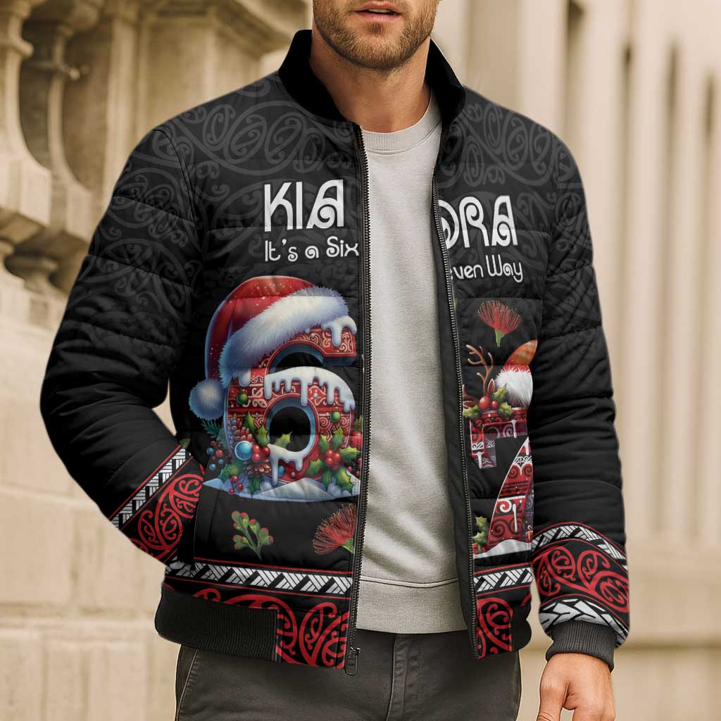 Aotearoa Six Seven Personalized Bomber Puffer Jacket New Zealand Funny Christmas - Aussie Hoodie