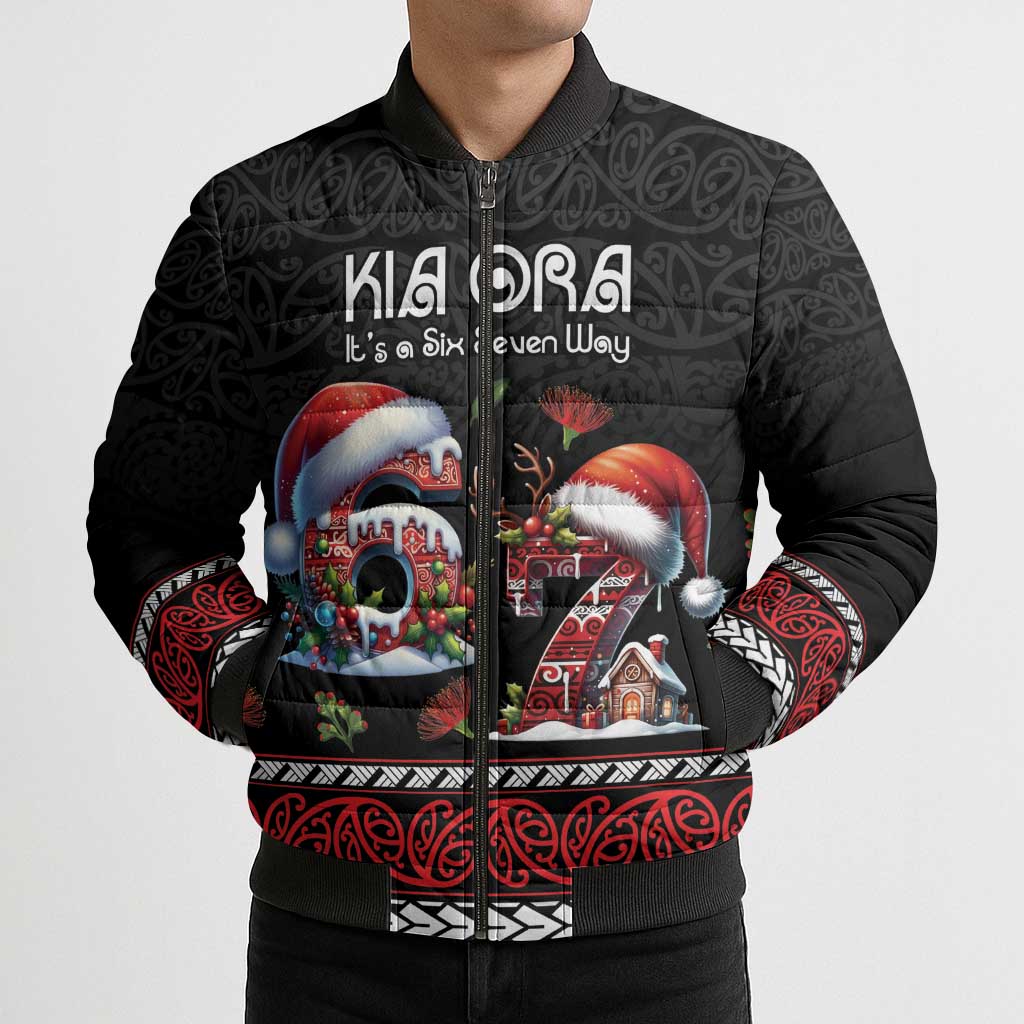 Aotearoa Six Seven Personalized Bomber Puffer Jacket New Zealand Funny Christmas - Aussie Hoodie
