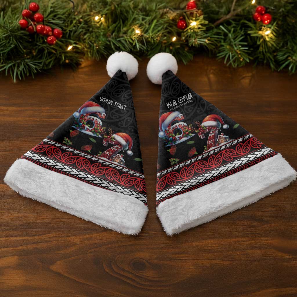 Aotearoa Six Seven Personalized Christmas Santa Hat New Zealand Funny Christmas - Aussie Hoodie