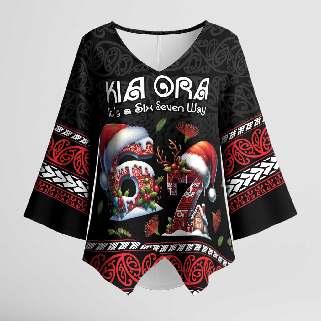 Aotearoa Six Seven Personalized Kimono Sleeve Blouse New Zealand Funny Christmas - Aussie Hoodie