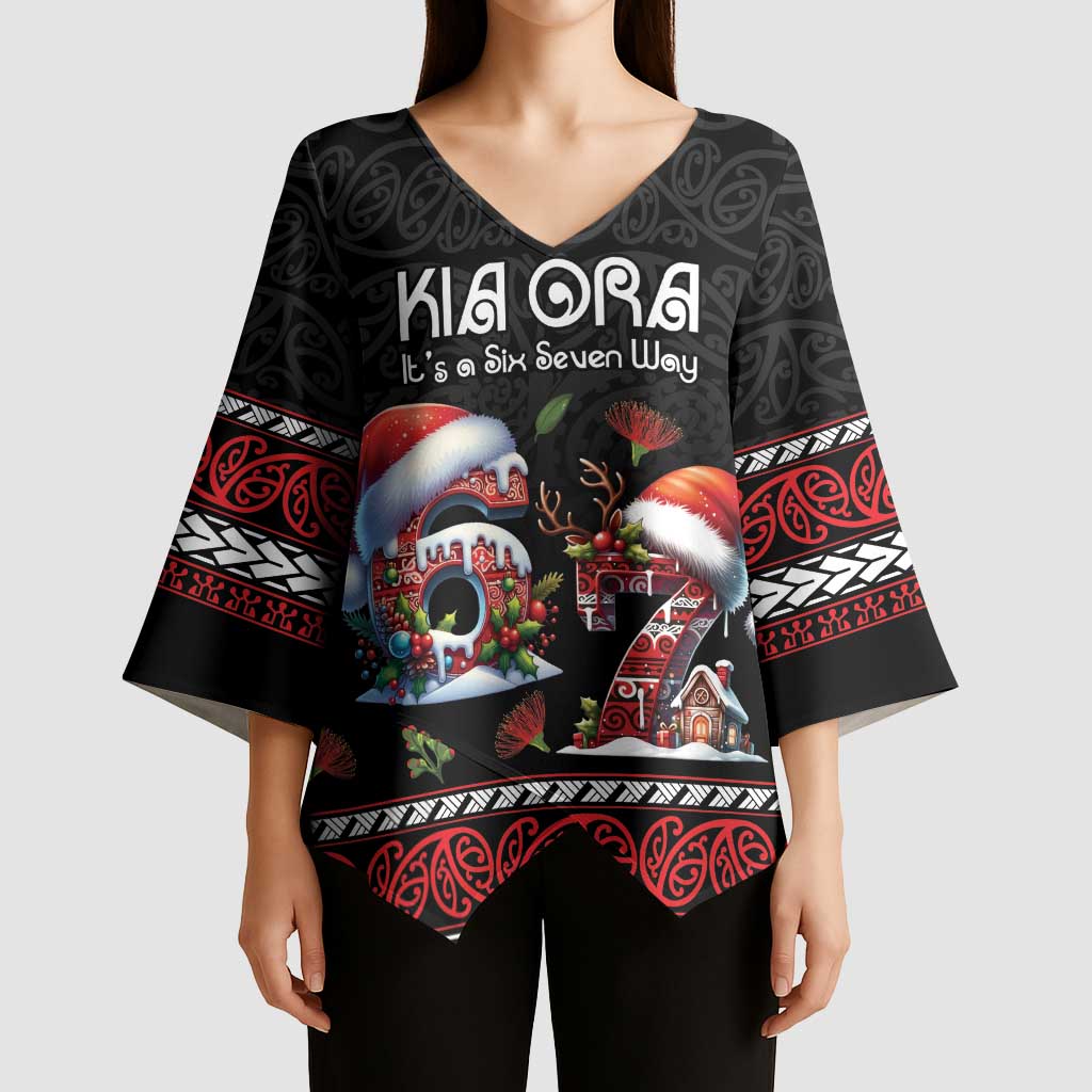 Aotearoa Six Seven Personalized Kimono Sleeve Blouse New Zealand Funny Christmas - Aussie Hoodie