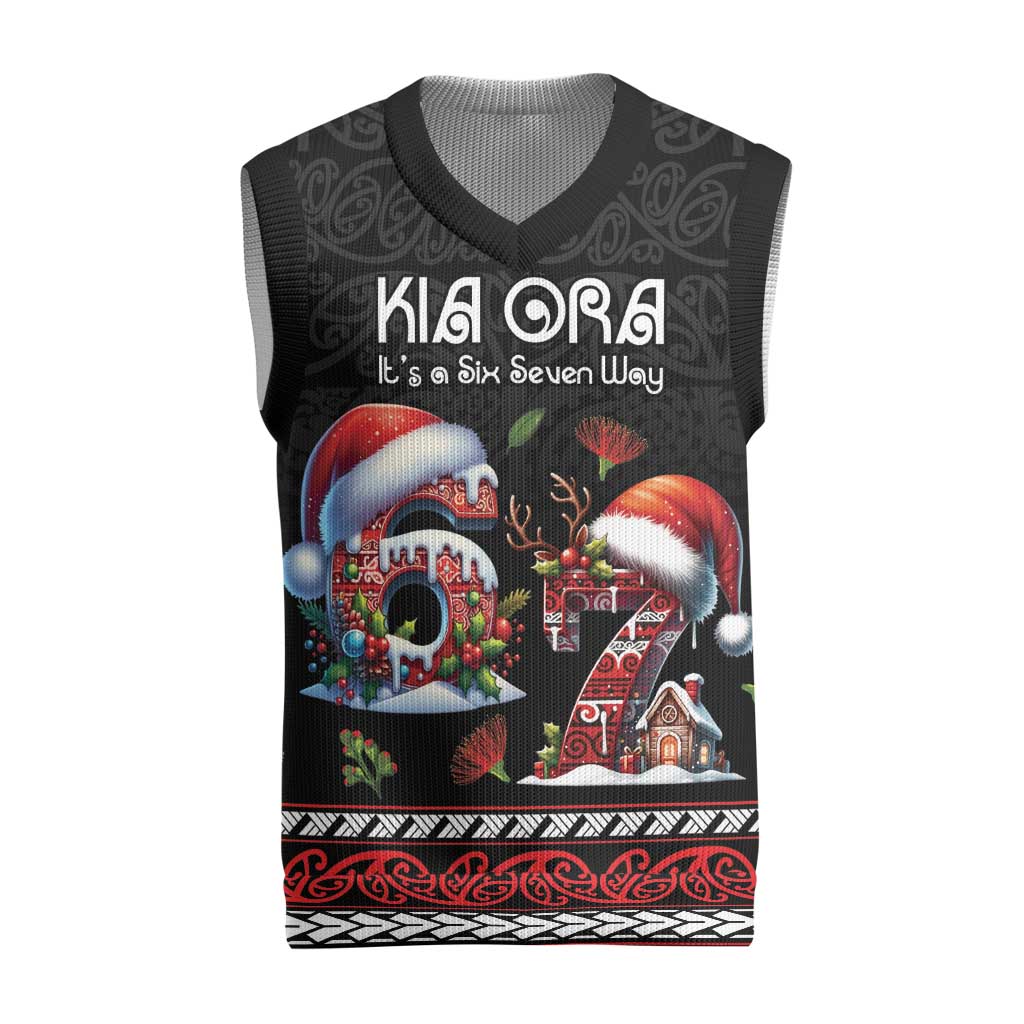 Aotearoa Six Seven Personalized Christmas Knitted V-Neck Vest New Zealand Funny Christmas - Aussie Hoodie