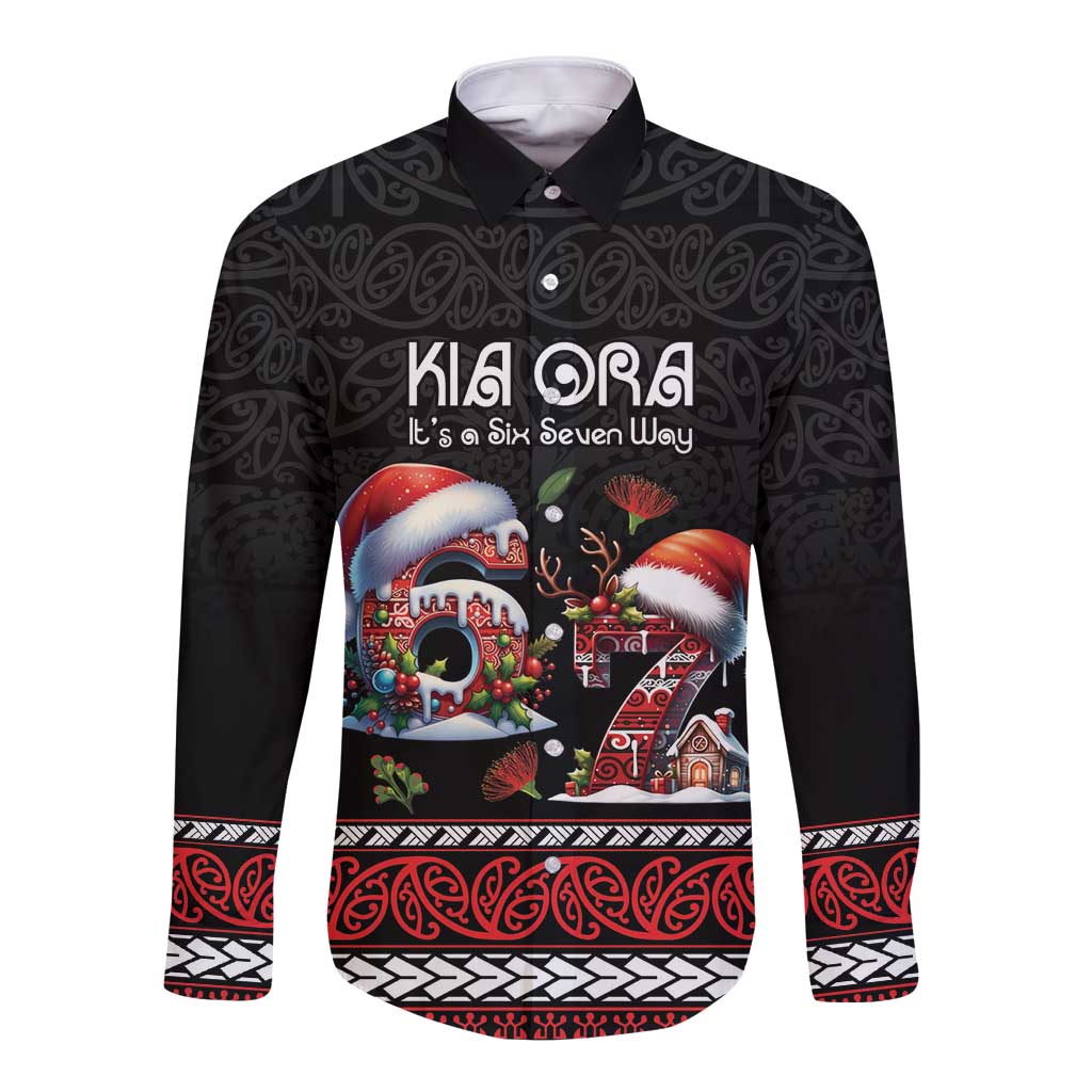 Aotearoa Six Seven Personalized Long Sleeve Button Shirt New Zealand Funny Christmas - Aussie Hoodie