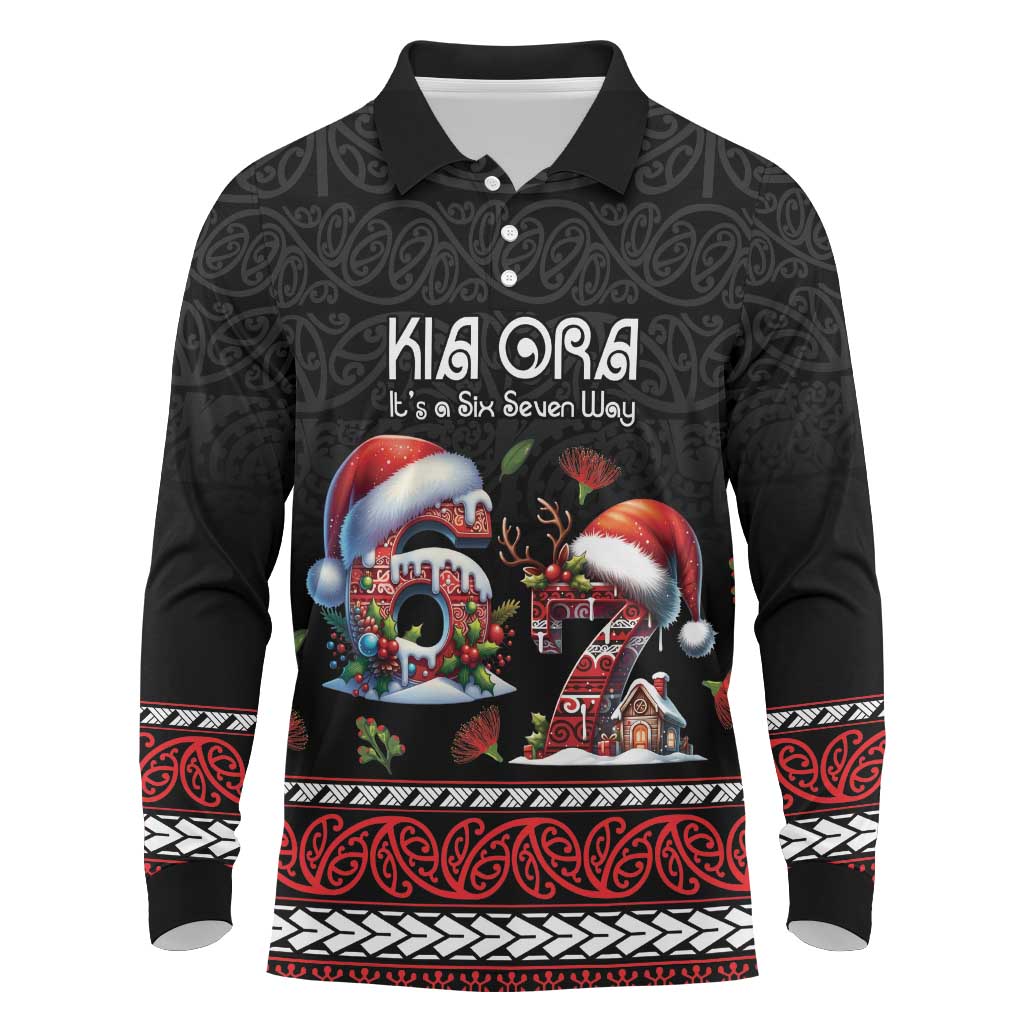 Aotearoa Six Seven Personalized Long Sleeve Polo Shirt New Zealand Funny Christmas - Aussie Hoodie