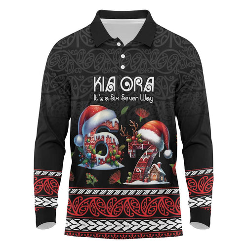Aotearoa Six Seven Personalized Long Sleeve Polo Shirt New Zealand Funny Christmas - Aussie Hoodie