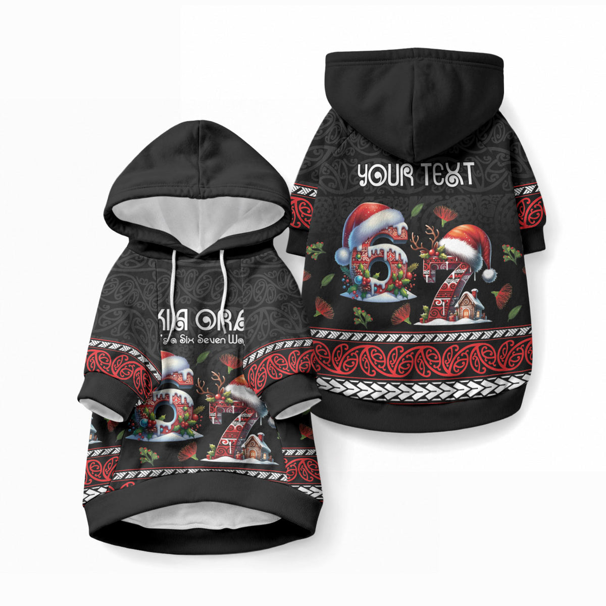 Aotearoa Six Seven Personalized Pet Hoodie New Zealand Funny Christmas