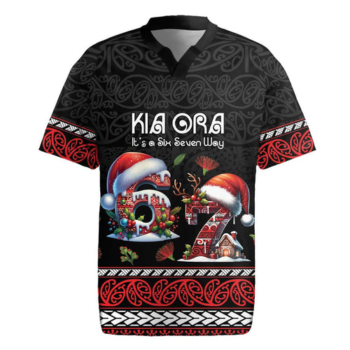 Aotearoa Six Seven Personalized Rugby Jersey New Zealand Funny Christmas - Aussie Hoodie