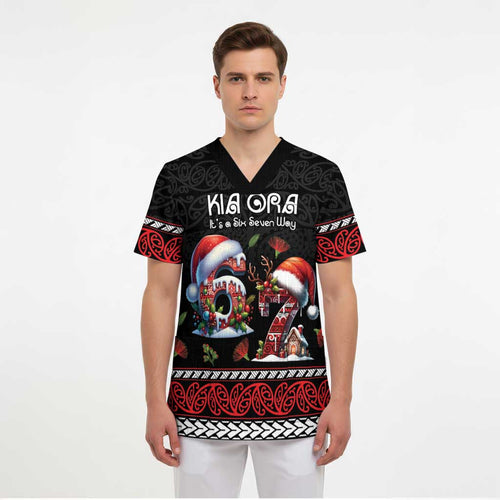 Aotearoa Six Seven Personalized Scrub Top New Zealand Funny Christmas - Aussie Hoodie