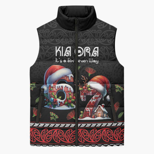 Aotearoa Six Seven Personalized Sleeveless Puffer Jacket New Zealand Funny Christmas - Aussie Hoodie