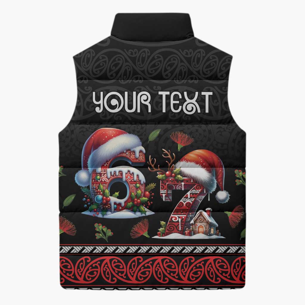 Aotearoa Six Seven Personalized Sleeveless Puffer Jacket New Zealand Funny Christmas - Aussie Hoodie