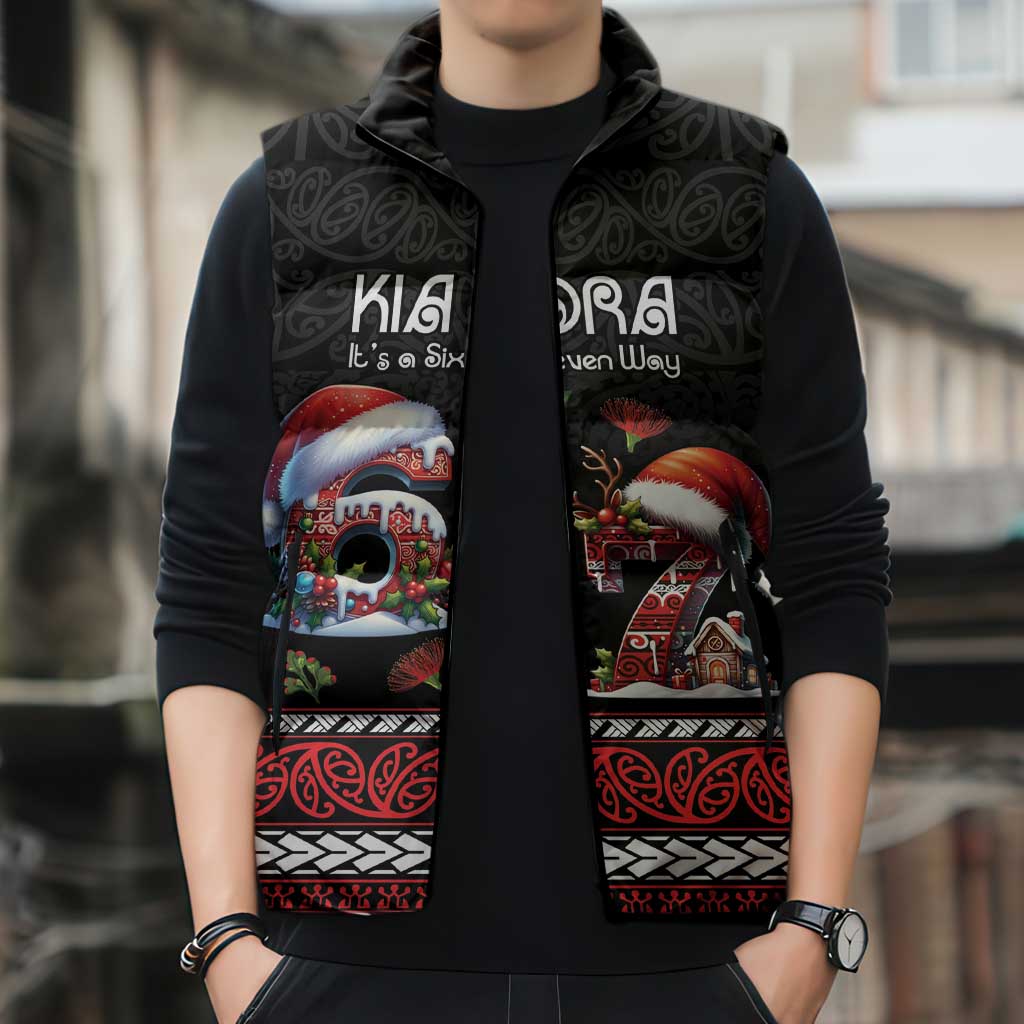 Aotearoa Six Seven Personalized Sleeveless Puffer Jacket New Zealand Funny Christmas - Aussie Hoodie
