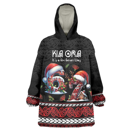 Aotearoa Six Seven Personalized Wearable Blanket Hoodie New Zealand Funny Christmas - Aussie Hoodie