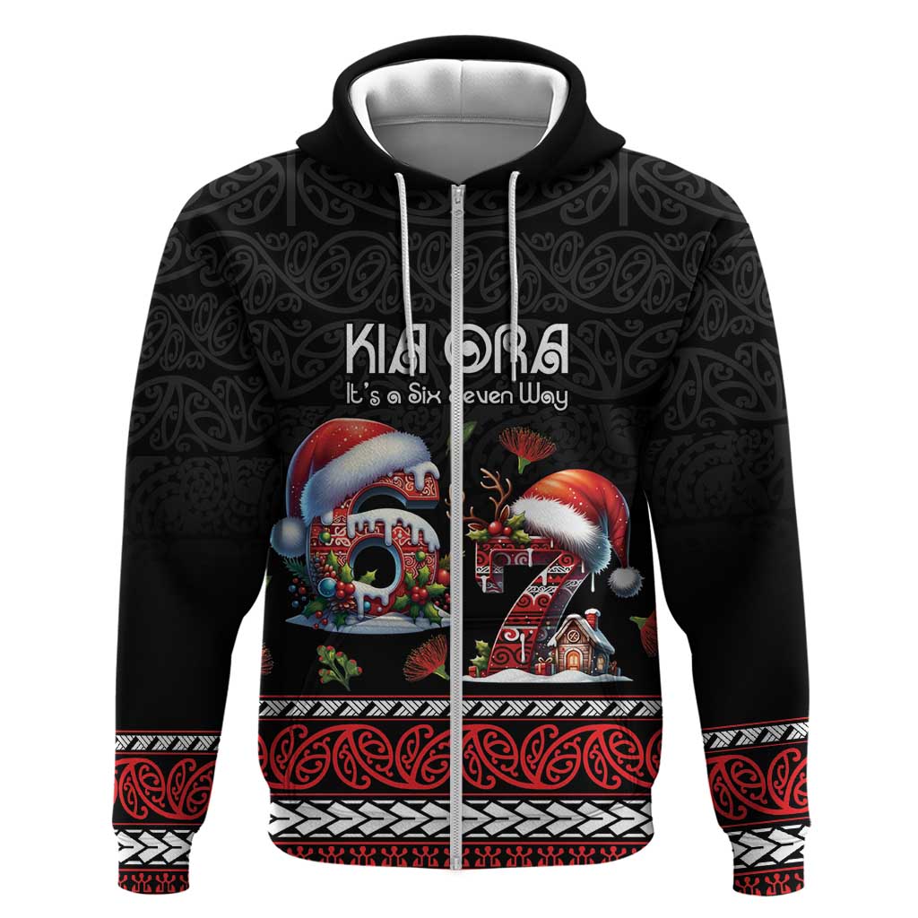 Aotearoa Six Seven Personalized Zip Hoodie New Zealand Funny Christmas - Aussie Hoodie